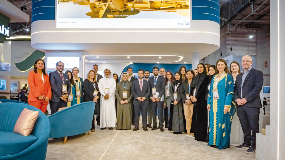 Qatar Tourism Chairman, H E Saad bin Ali bin Saad Al Kharji (centre) with other officials at the event.