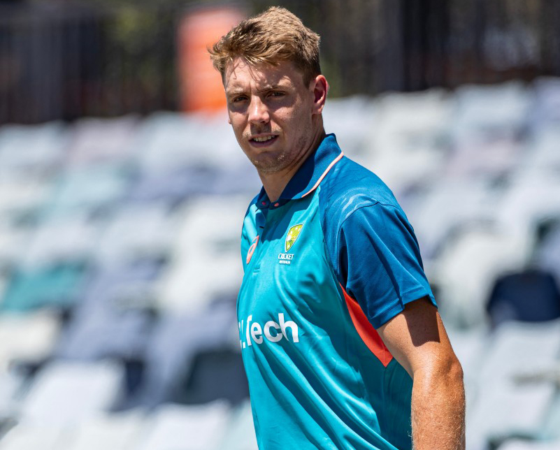 Australia's Cameron Green attends a training session ahead of the three-match Test cricket series against Pakistan at Perth Stadium in Perth on December 11, 2023. Photo by COLIN MURTY / AFP