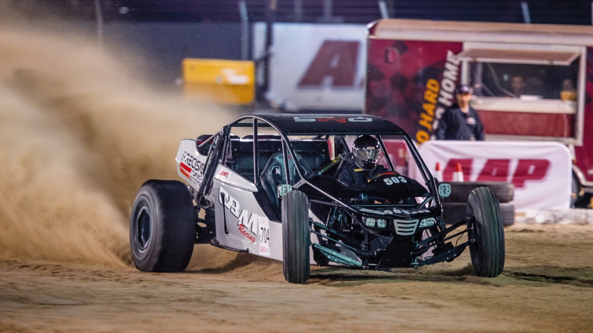 Action during the second day of the opening round of Sealine Sand Drag Competition.