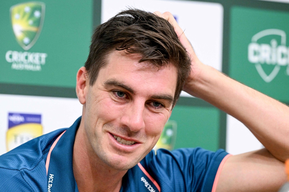 Australia's captain Pat Cummins speaks during a press conference at the Melbourne Cricket Ground (MCG) in Melbourne on December 25, 2023. (Photo by William West / AFP)