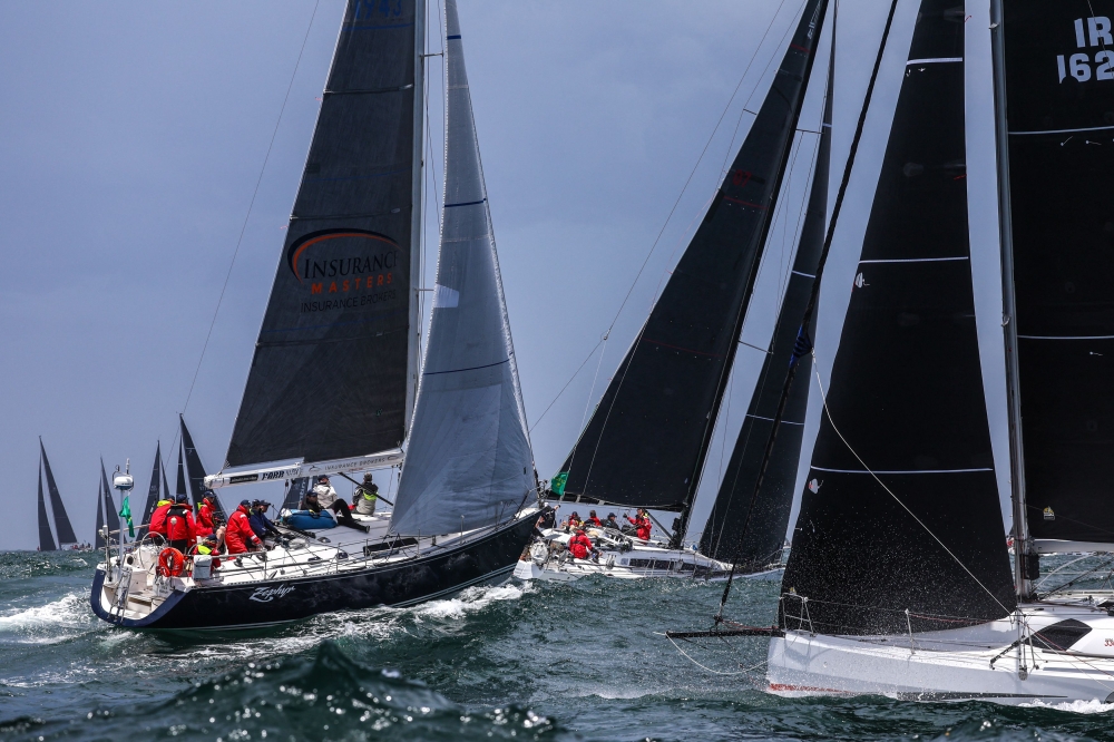 Yachts compete during the annual Sydney to Hobart yacht race on Boxing Day at Sydney Harbour on December 26, 2023. (Photo by David Gray / AFP) 