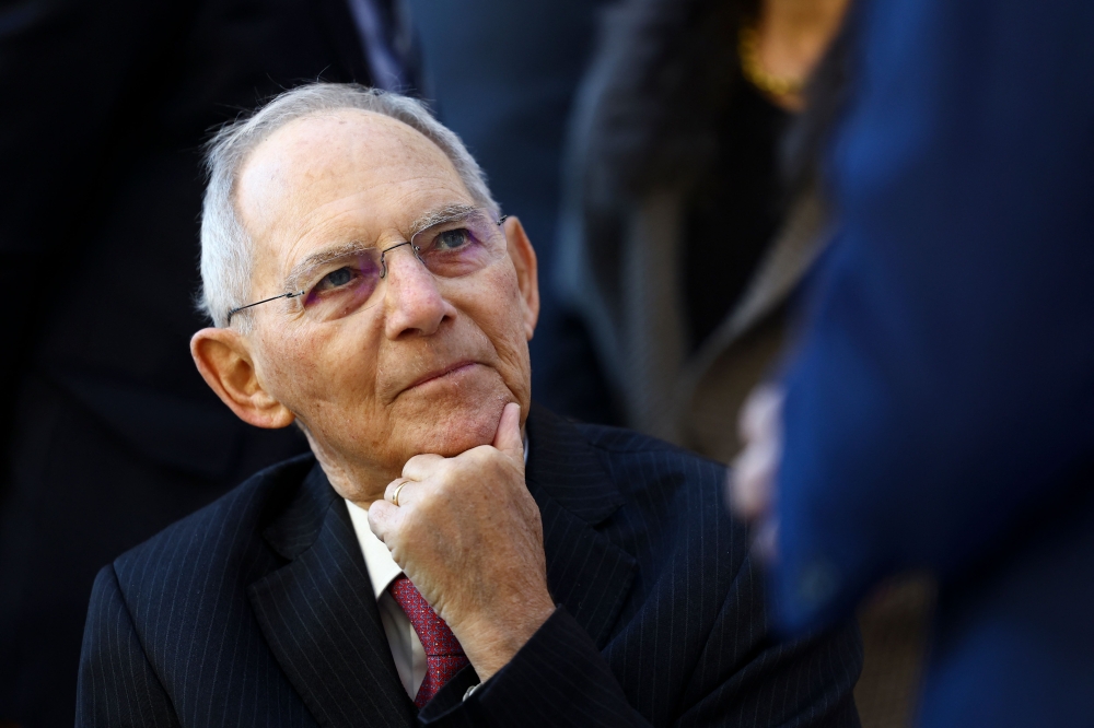 (Files) Christian Democratic Union (CDU) party member and former German Minister of Interior Wolfgang Schaeuble attends his honor festive matinee in Berlin, Germany, January 16, 2023. (Photo by Lisi Niesner / Pool / AFP)