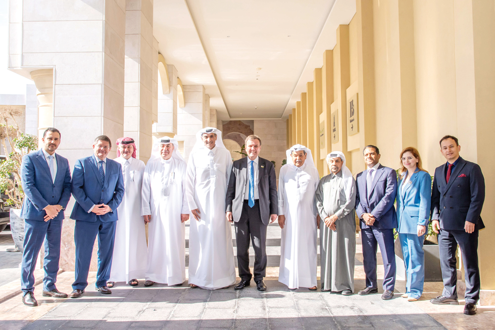 UK Minister of State for Trade Policy H E Greg Hands along with QBA officials during the meeting.