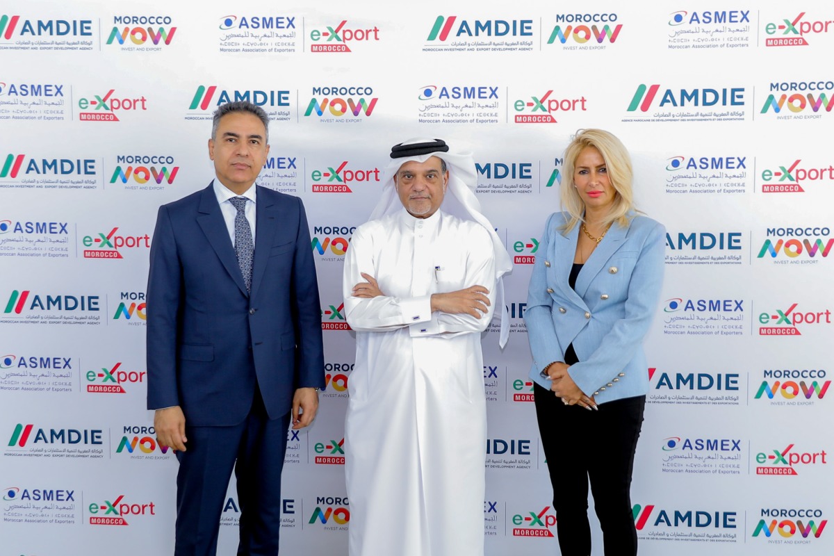Ambassador of the Kingdom of Morocco to Doha H E Mohamed Setri, Qatar Chamber board member Mohamed bin Ahmed Al Obaidli and Vice-President of the MEA Sonia Mezzour  at the Moroccan Economic Week, yesterday.