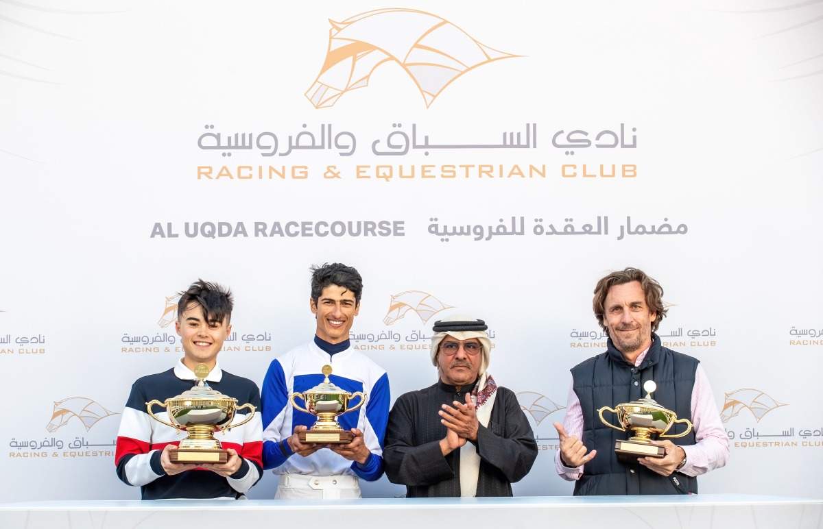 QREC Racing Manager, Abdulla Rashid Al Kubaisi with the connections of Al Nasr Al Washeek, the winner of Marmi Cup.