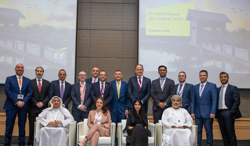 Officials at the EY Qatar Annual Tax seminar 2024.

