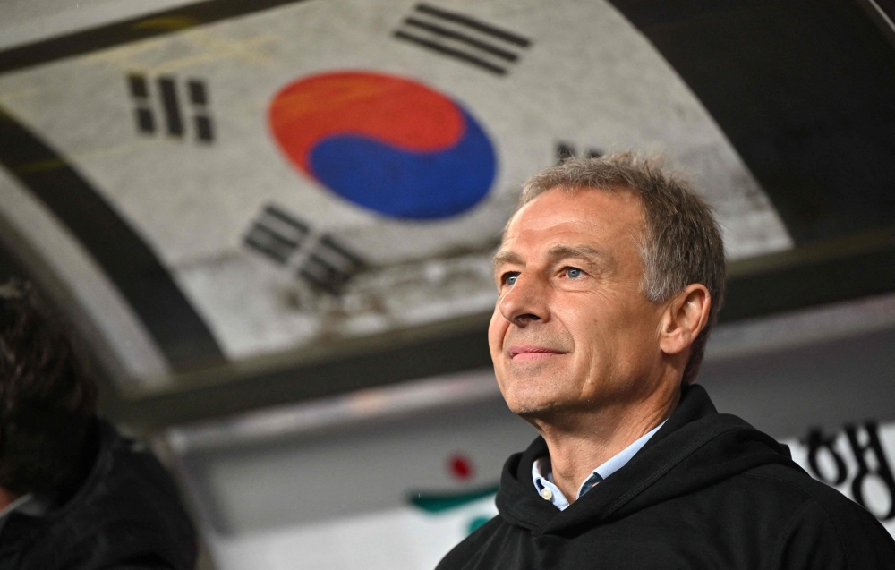 South Korea's head coach Jurgen Klinsmann looks on before an international friendly football match between South Korea and Colombia in Ulsan on March 24, 2023. Photo by Jung Yeon-je / AFP
