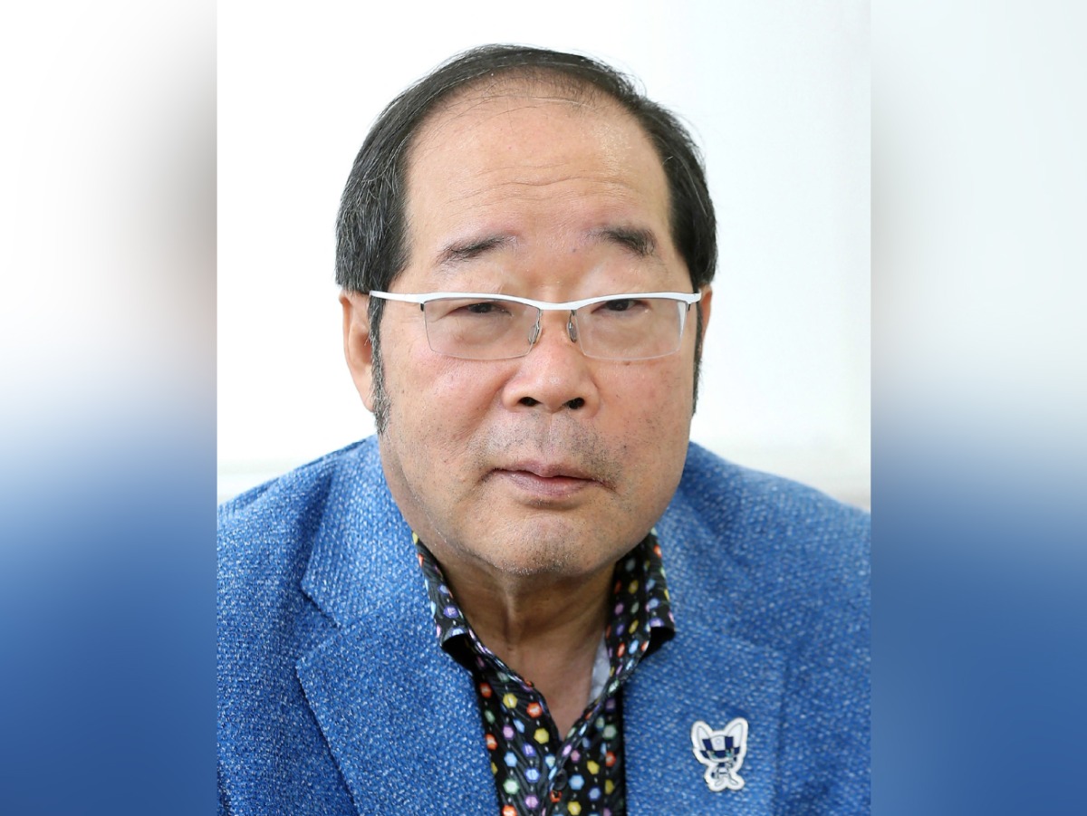 This photo taken on March 7, 2019 shows Hirotake Yano, the Japanese 100-yen shop pioneer and founder of the Daiso chain. (Photo by JIJI Press / AFP) 