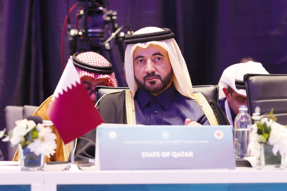 Chief Executive Officer of Qatar Media Corporation H E Sheikh Abdulaziz bin Thani Al Thani attending the conference.