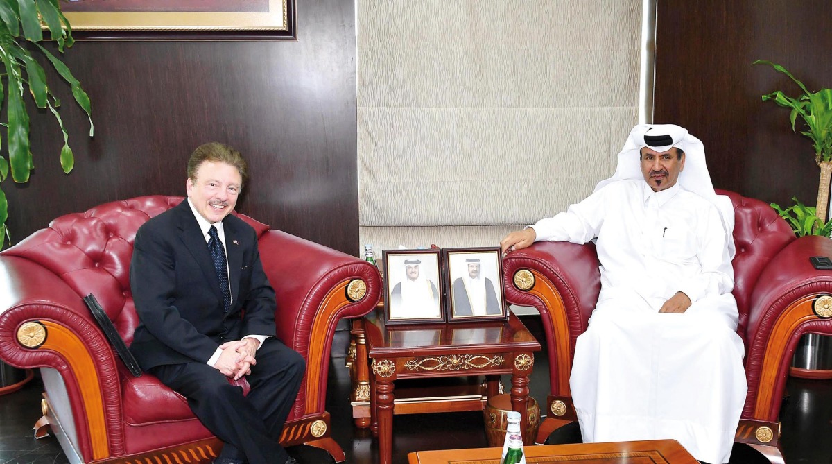 QC First Vice Chairman, Mohamed bin Ahmed bin Twar Al Kuwari, with the President of NUSACC, David Hamod during the meeting.