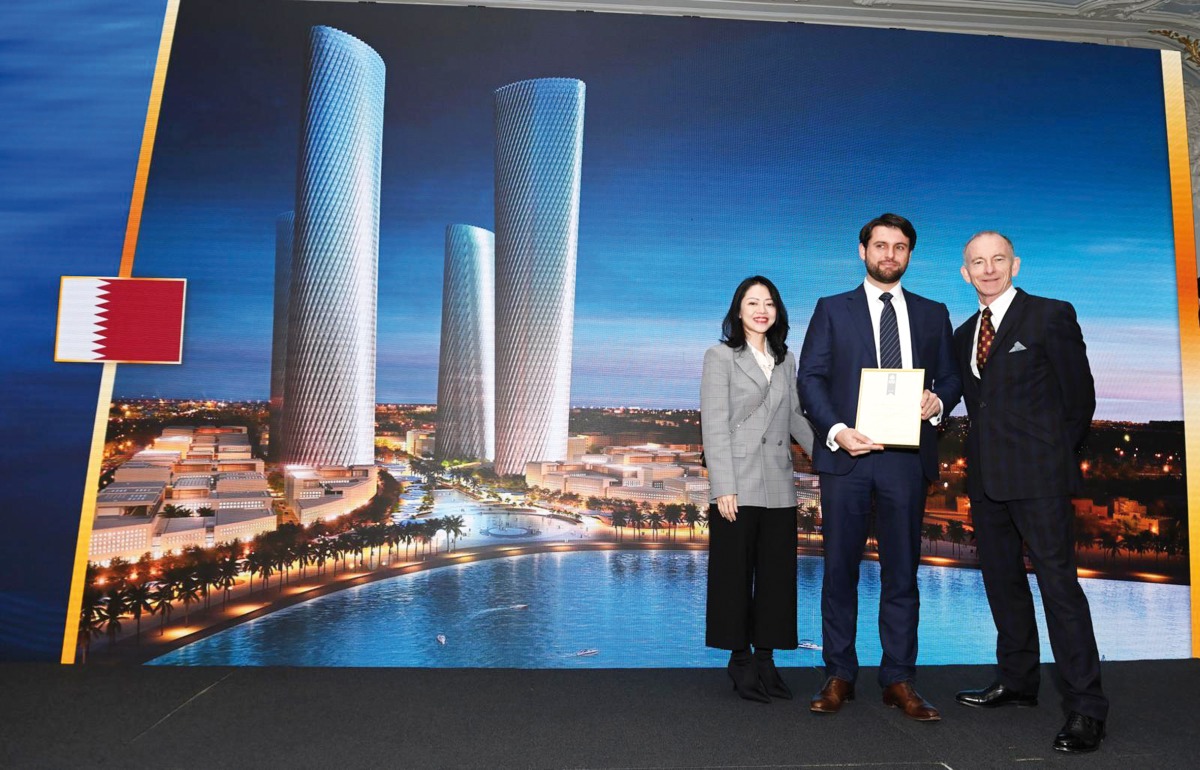 Qatari Diar officials with the award at the International Property Awards.