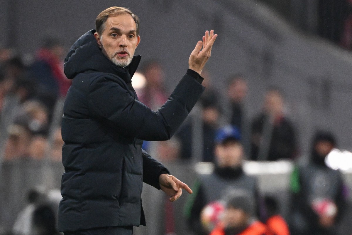 Bayern Munich's German head coach Thomas Tuchel reacts from the sidelines during the UEFA Champions League round of 16, second-leg football match between FC Bayern Munich and Lazio in Munich, southern Germany on March 5, 2024. (Photo by Kirill KUDRYAVTSEV / AFP)
