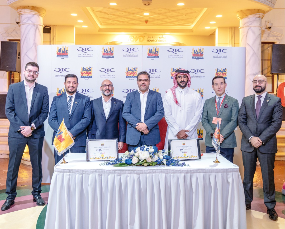 QIC officials during the launch of edutainment branch at KidzMondo Doha theme park, Mall of Qatar. 