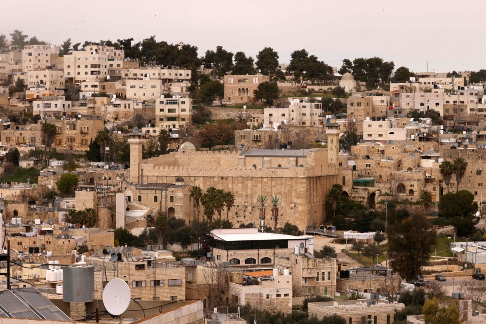 A picture shows the Ibrahimi Mosque, also known as the Tomb of the Patriarchs, in the city of Hebron in the occupied West Bank on March 16, 2024. (Photo by HAZEM BADER / AFP)
