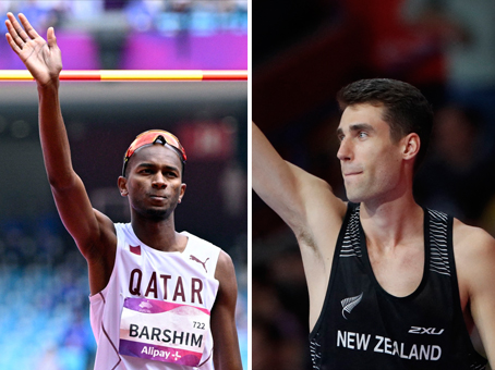 Qatar’s Mutaz Essa Barshim and New Zealand’s Hamish Kerr