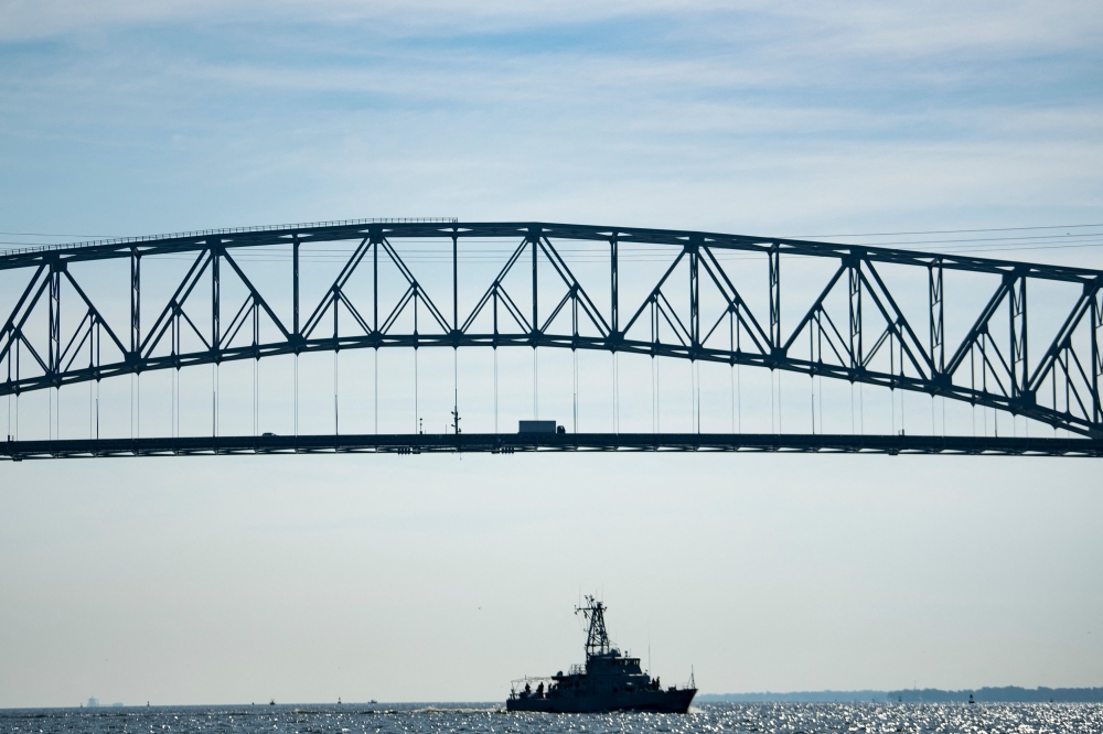 File photo of Francis Scott Key Bridge October 14, 2021, in Baltimore, Maryland. (Photo by Brendan Smialowski / AFP)

