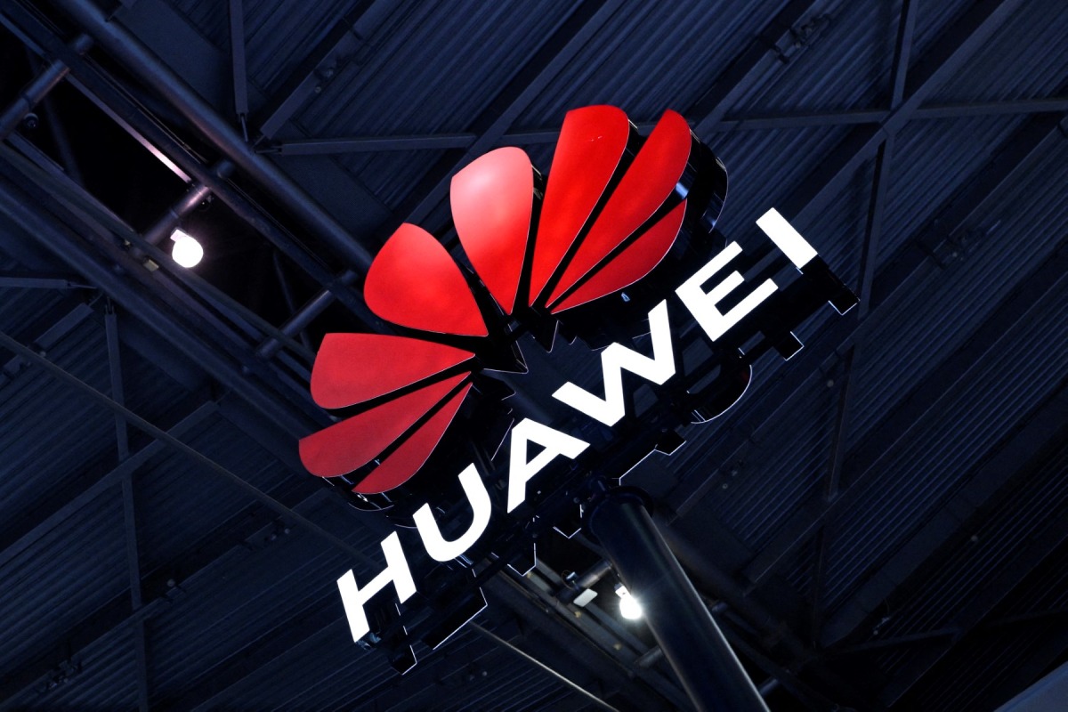 A logo of Huawei is seen during the World Artificial Intelligence Conference (WAIC) in Shanghai on July 6, 2023. (Photo by WANG Zhao / AFP)

