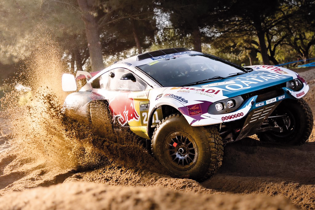 Qatar's Nasser Saleh Al Attiyah and his French co-driver Edouard Boulanger in action on the second day of Rally-Raid Portugal.  