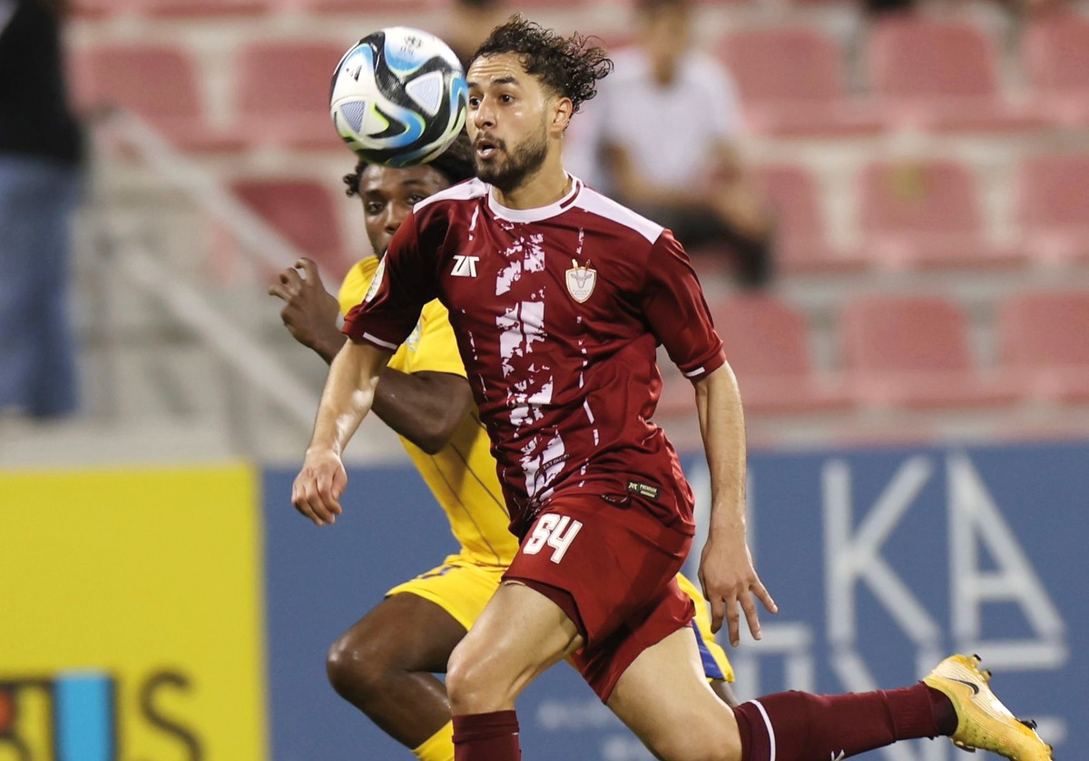 Action during match between Al Markhiya and Al Gharafa yesterday. 