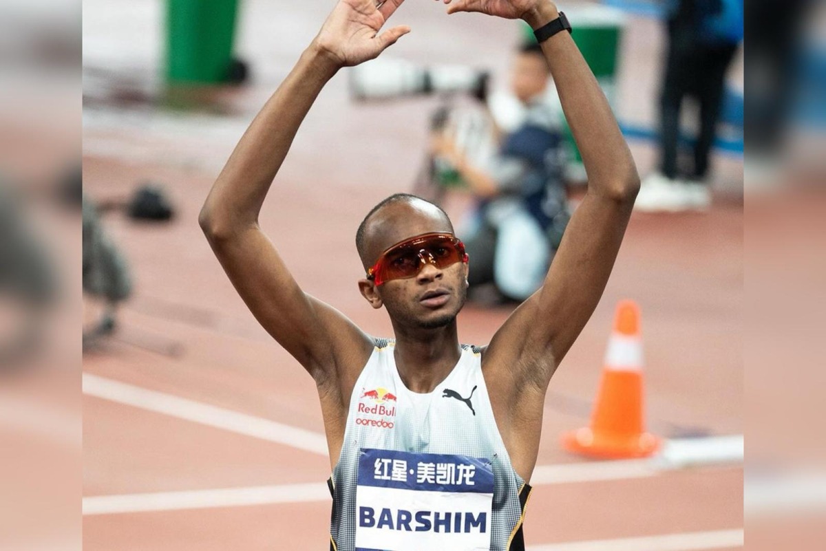 Qatar's Mutaz Barshim during the season-opening Diamond League meeting in  Xiamen.