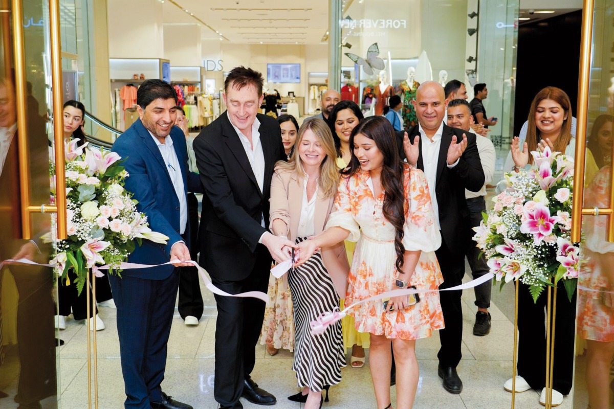 Officials from Apparel Group inaugurating Qatar’s first Forever New store at Doha Festival City.