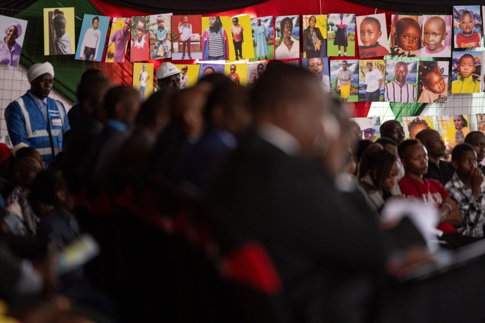 Relatives and friends attend the funeral service for the victims of a major flood and landslide that claimed dozens of lives, near the Rift Valley town of Mai Mahiu, on May 9, 2024. Photo by SIMON MAINA / AFP