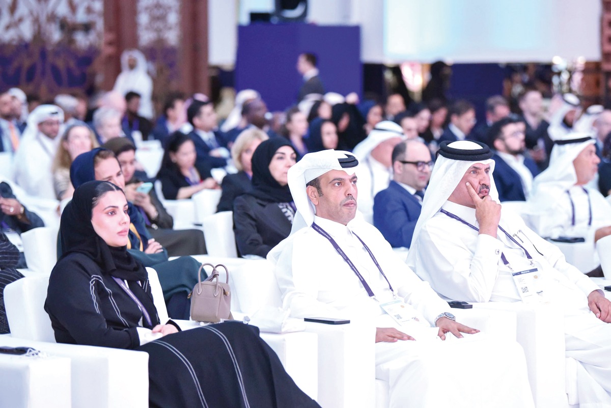 QNB Group CEO Abdullah Mubarak Al Khalifa with other officials at the Qatar Economic Forum 2024.