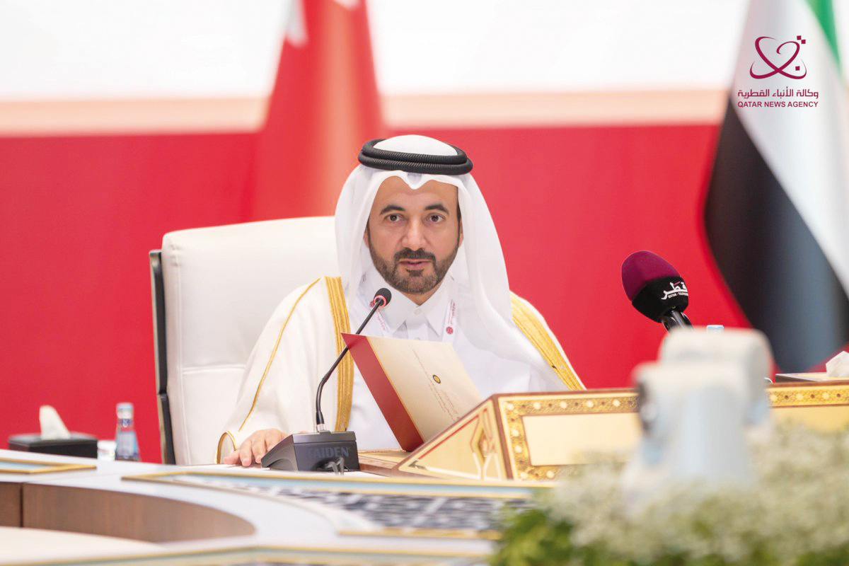 QMC CEO H E Sheikh Abdulaziz bin Thani Al Al Thani chairs the meeting of Their Excellencies the Undersecretaries of Information Ministries of the Gulf Cooperation Council, yesterday.