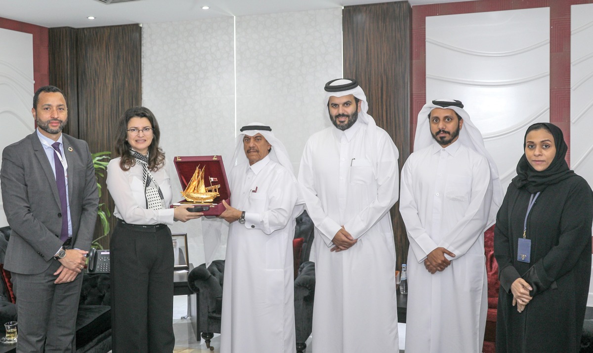 Qatar Chamber and International Labour Organization officials during the meeting.