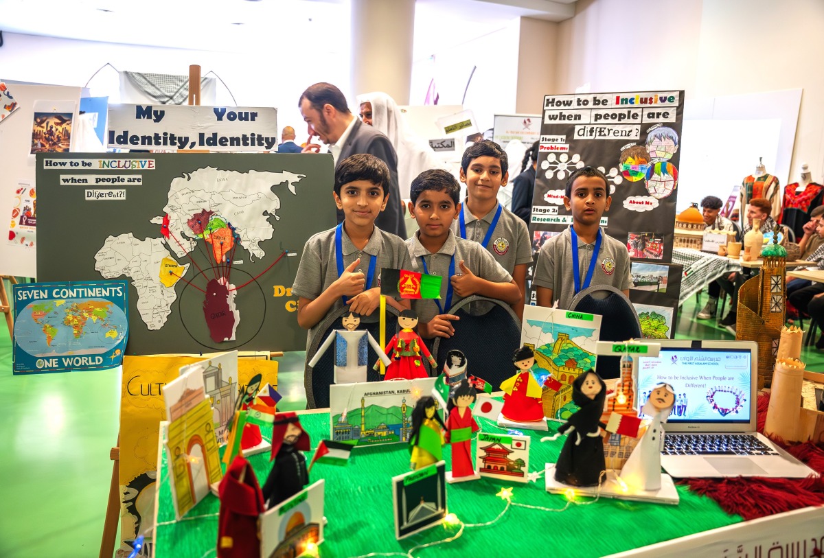 Some of the participating students during event in Doha yesterday.