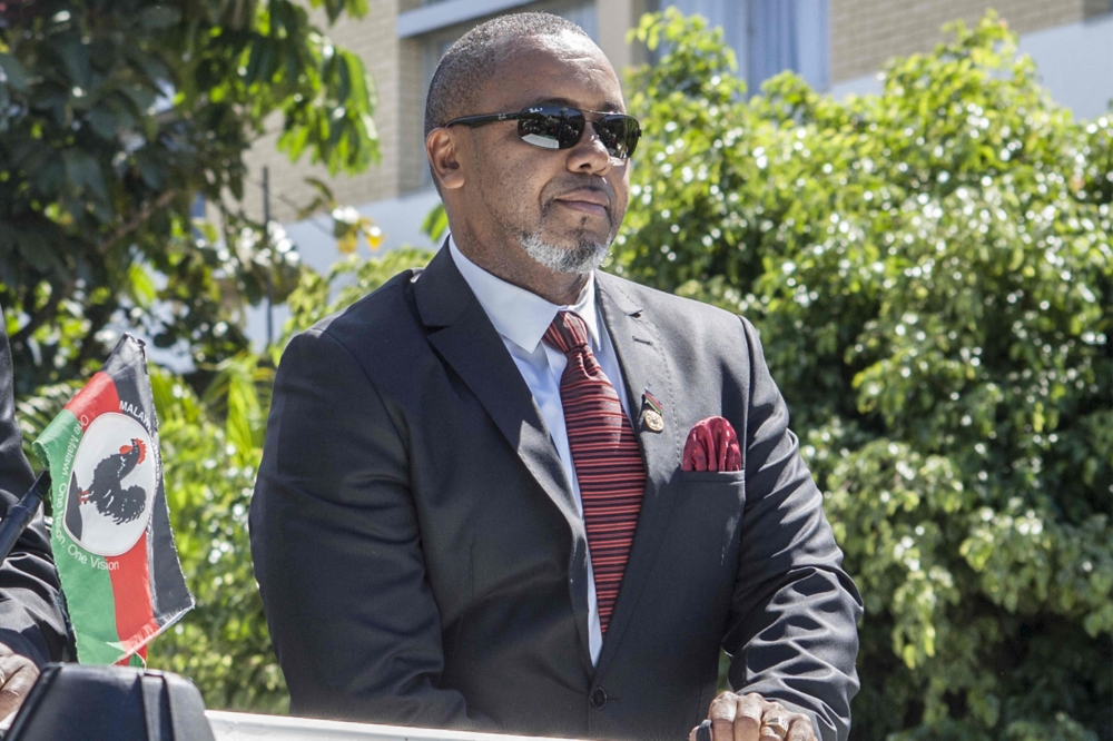 Saulos Klaus Chilima, Malawi's incumbent Vice President and president for the United Transformation Movement (UTM), leaves the Mount Soche Hotel in Blantyre on May 6, 2020. Photo by AMOS GUMULIRA / AFP