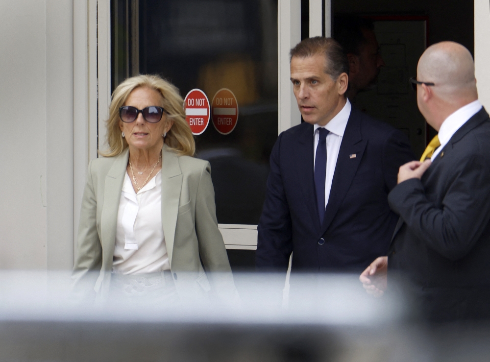 First lady Jill Biden and Hunter Biden, son of U.S. President Joe Biden, leave the J. Caleb Boggs Federal Building on June 11, 2024 in Wilmington, Delaware. Photo by Anna Moneymaker / GETTY IMAGES NORTH AMERICA / Getty Images via AFP