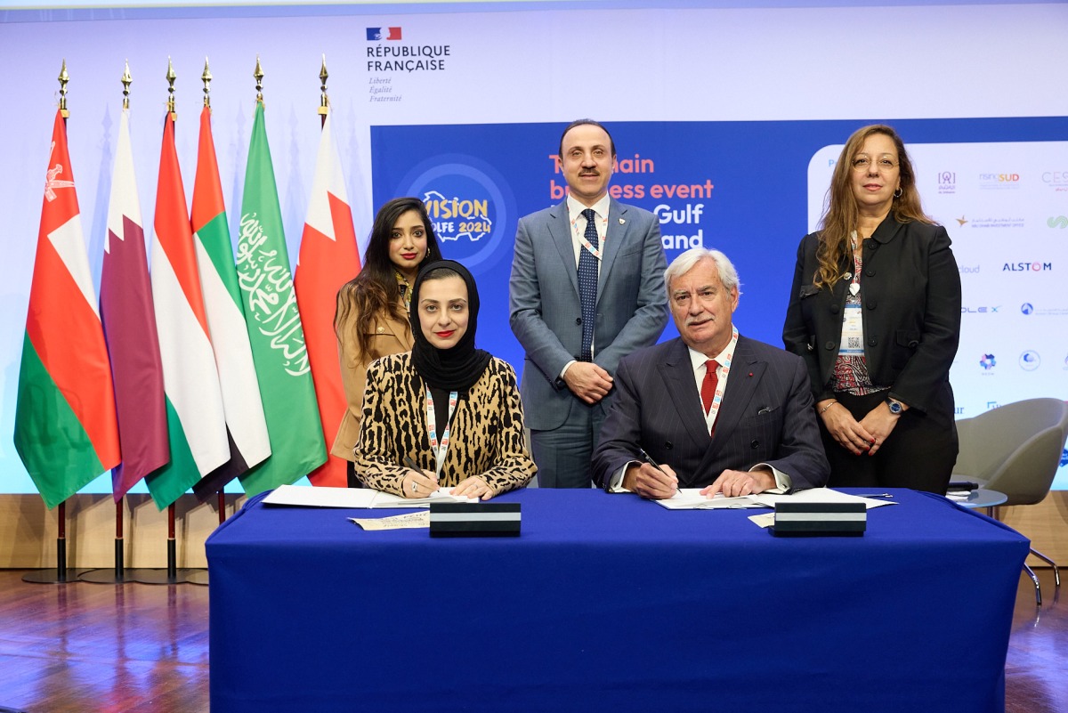 Officials during the signing ceremony at the Vision Golfe 2024, in Paris, France.