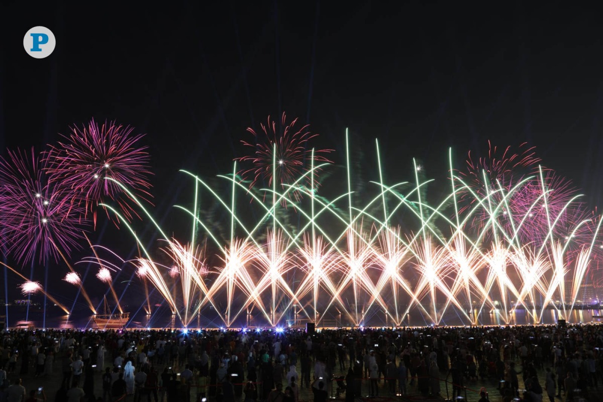 Fireworks light up the sky during celebrations of Eid Al Adha in Doha yesterday. Pictures by: Salim Matramkot / The Peninsula