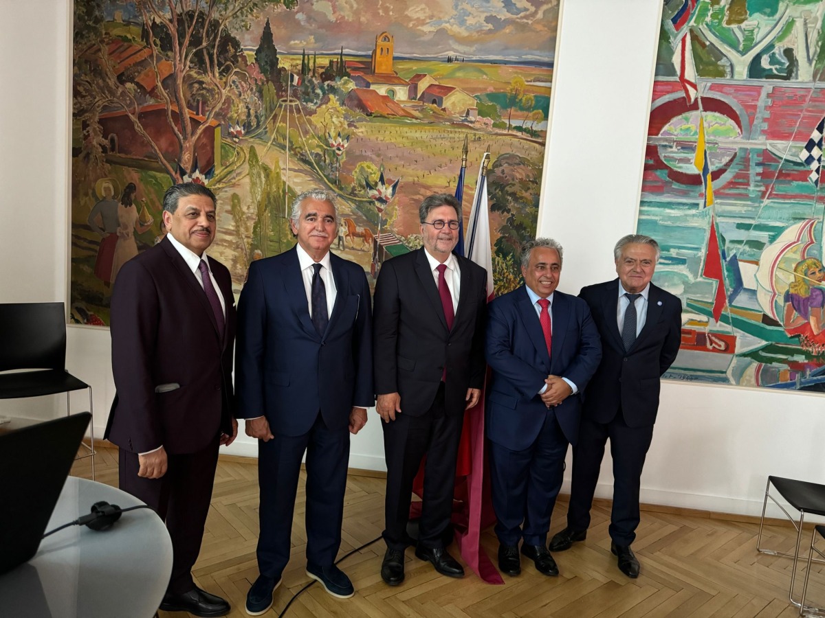 Ambassador of Qatar to France, H E Sheikh Ali bin Jassim Al Thani, along with other officials during the visit to the French city of Toulouse.