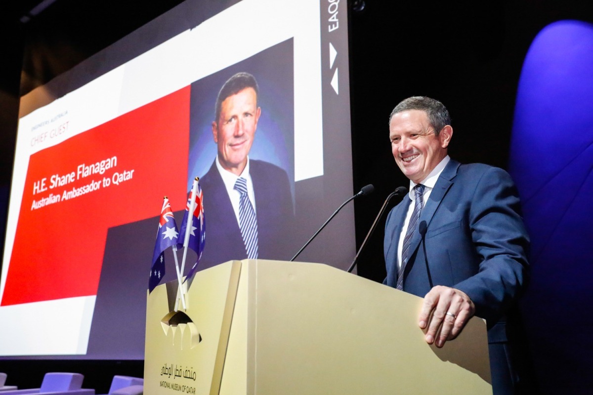 Ambassador of Australia H E Shane Flanagan addressing the event.