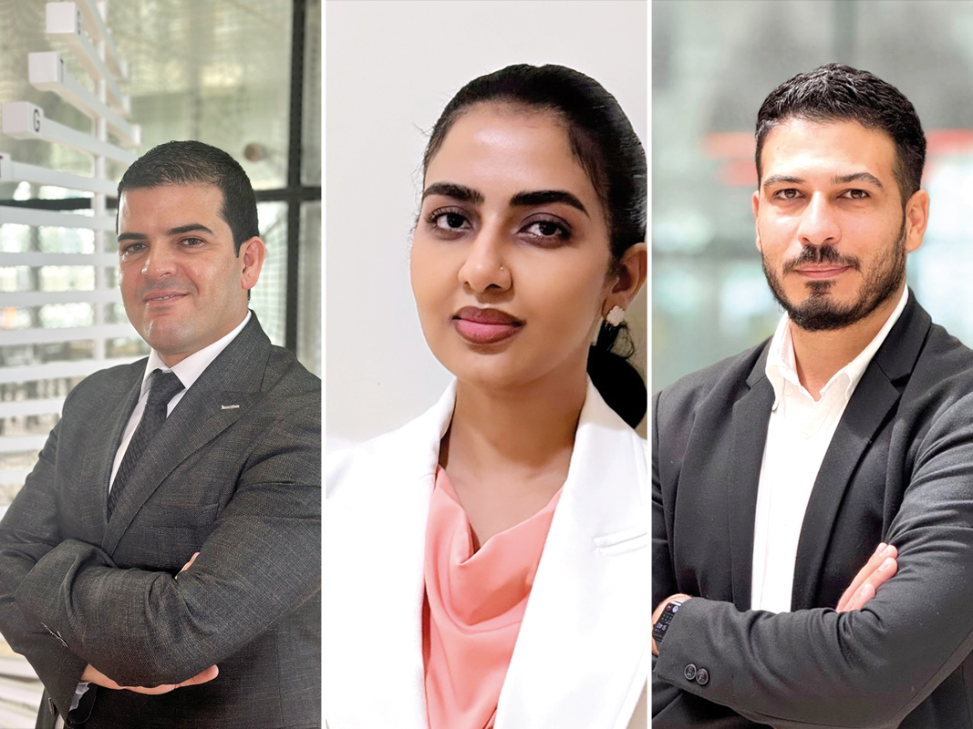 From left: Dr. Hamdi Mbarek, Dr. Amal Elfatih and Dr. Chadi Saad   