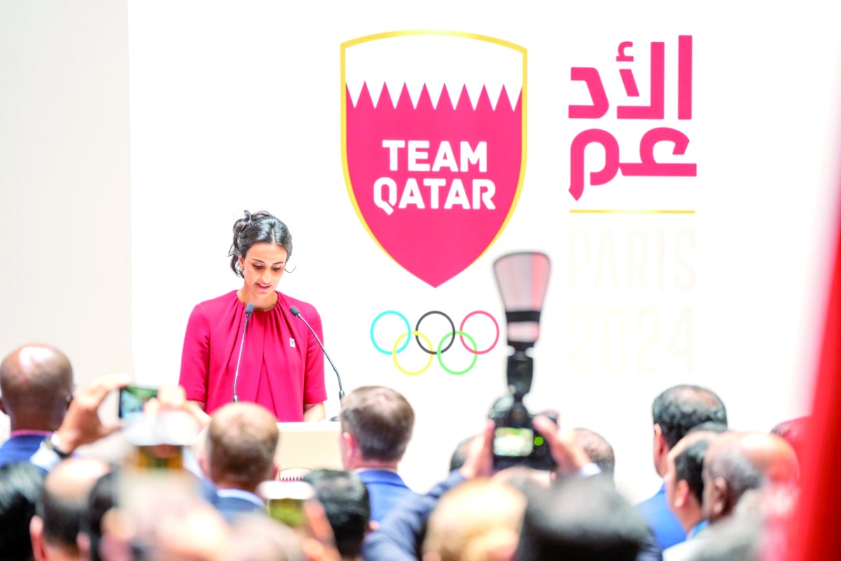 Vice-Chairperson and CEO of Qatar Foundation H E Sheikha Hind bint Hamad Al Thani speaking during the event in Paris, yesterday. 