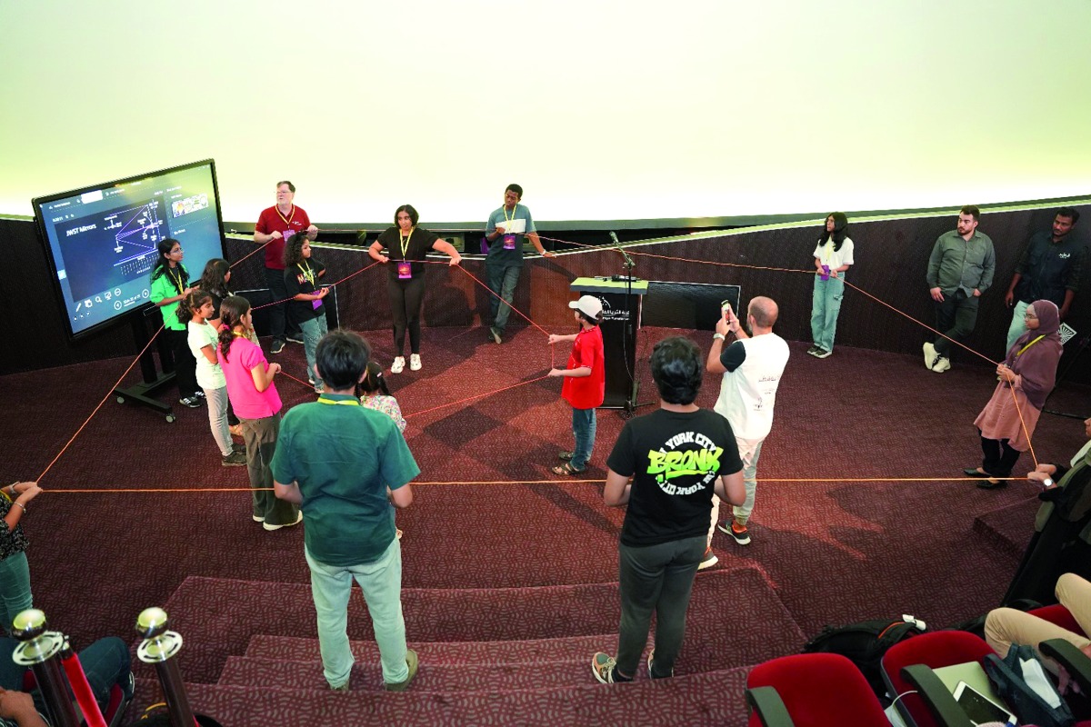 Participants during a session of the Katara Space Science Program at the Katara Cultural Village in Doha.