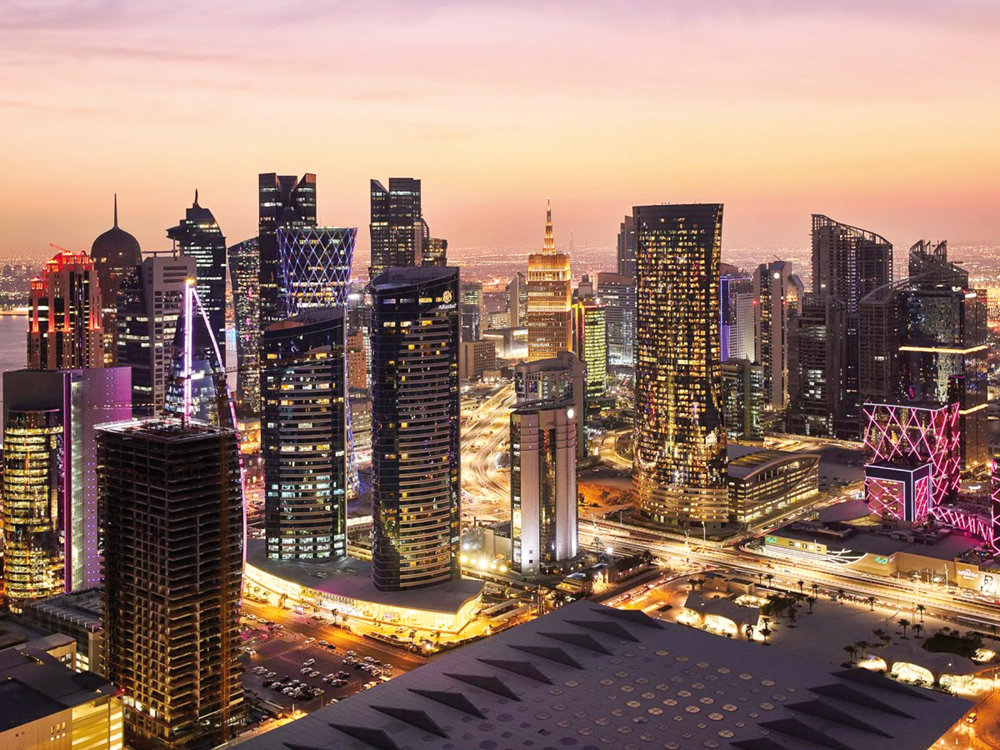 File photo of an aerial view of the buildings seen in Doha, Qatar.