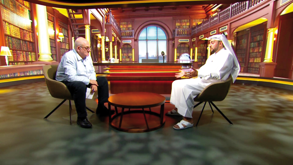 CEO of Media City Qatar Eng. Jassim Al Khouri (right) during his visit to Alaraby Television Network.