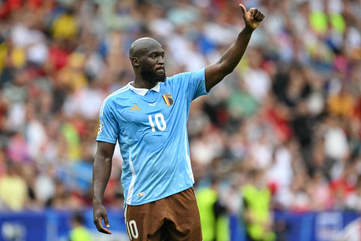 (FILES) Belgium's forward #10 Romelu Lukaku gestures during the UEFA Euro 2024 Group E football match between Ukraine and Belgium at the Stuttgart Arena in Stuttgart on June 26, 2024. (Photo by THOMAS KIENZLE / AFP)
