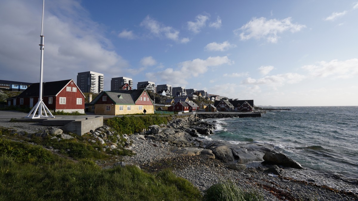 The Colonial Harbour area is seen in Nuuk, Greenland on August 30, 2024. Photo by James BROOKS / AFP.