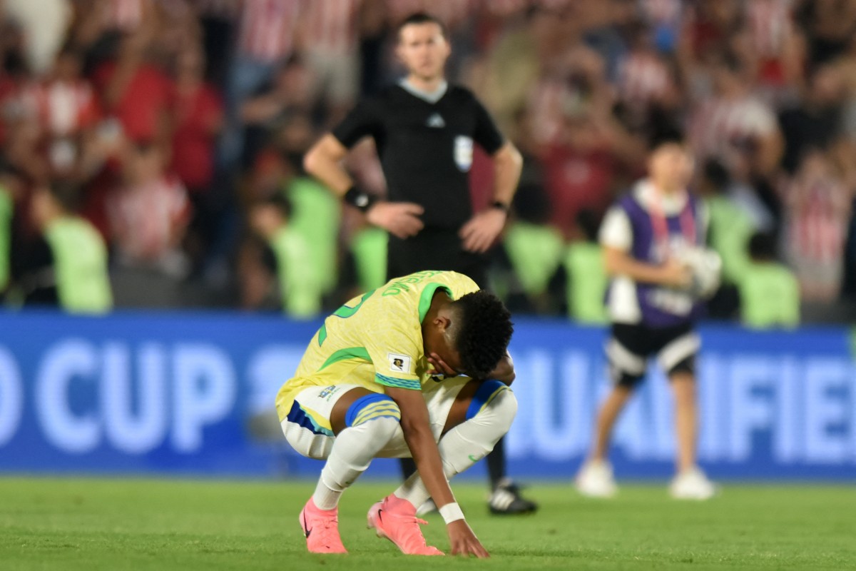 Photo of Brazil's forward Estevao on September 10, 2024. Used for demonstration purposes only. Photo by JOSE BOGADO / AFP.
