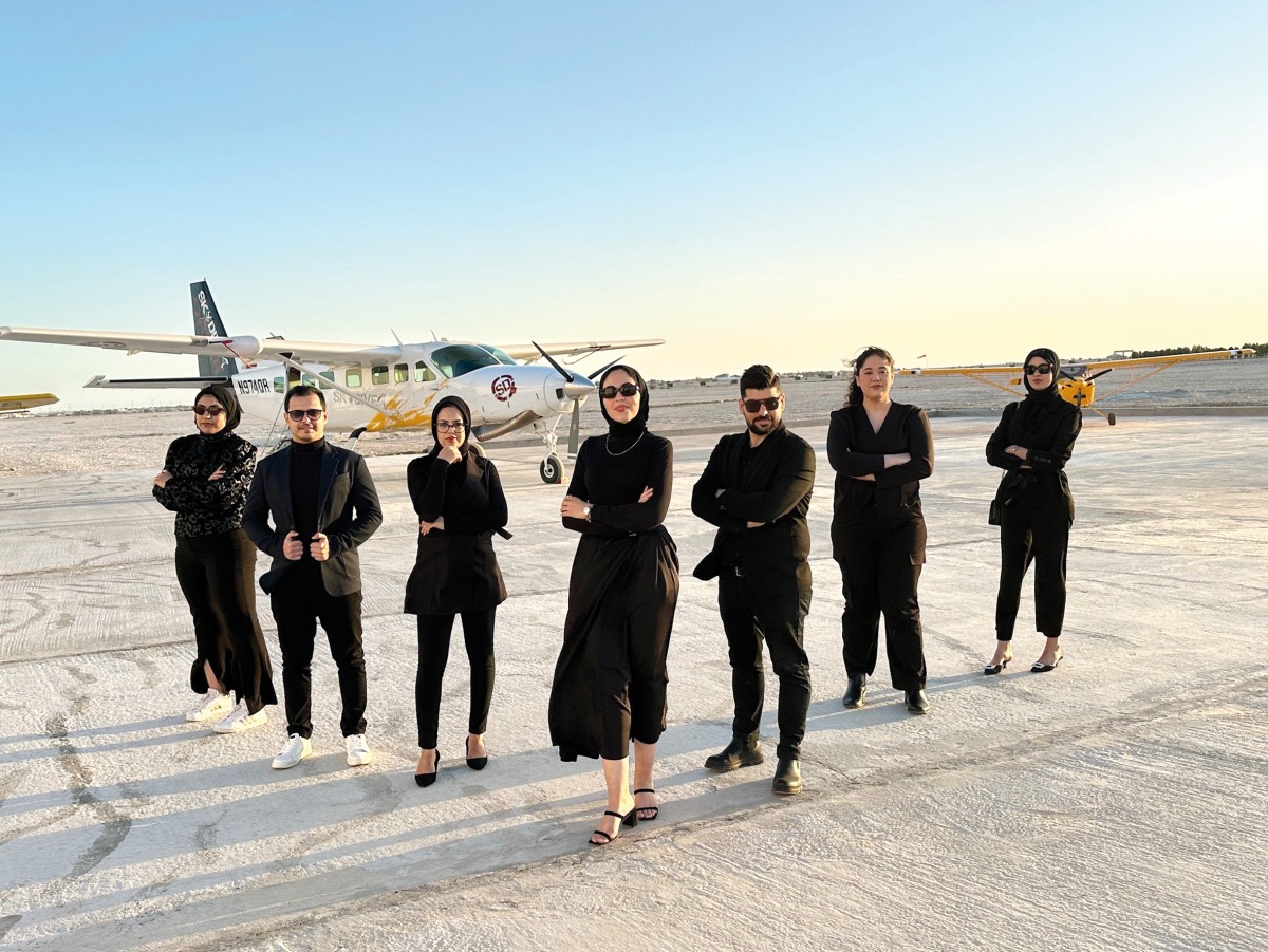 The top seven contestants of Stars of Science season 16, from left to right: Mariam Montaser, Haytham Yahyaoui, Khadidja Fellah Arbi, Nada Raafat Elkharashi, Yaman Tayyar, Emma Sleiman, and Sanaa Belkoutbi. 