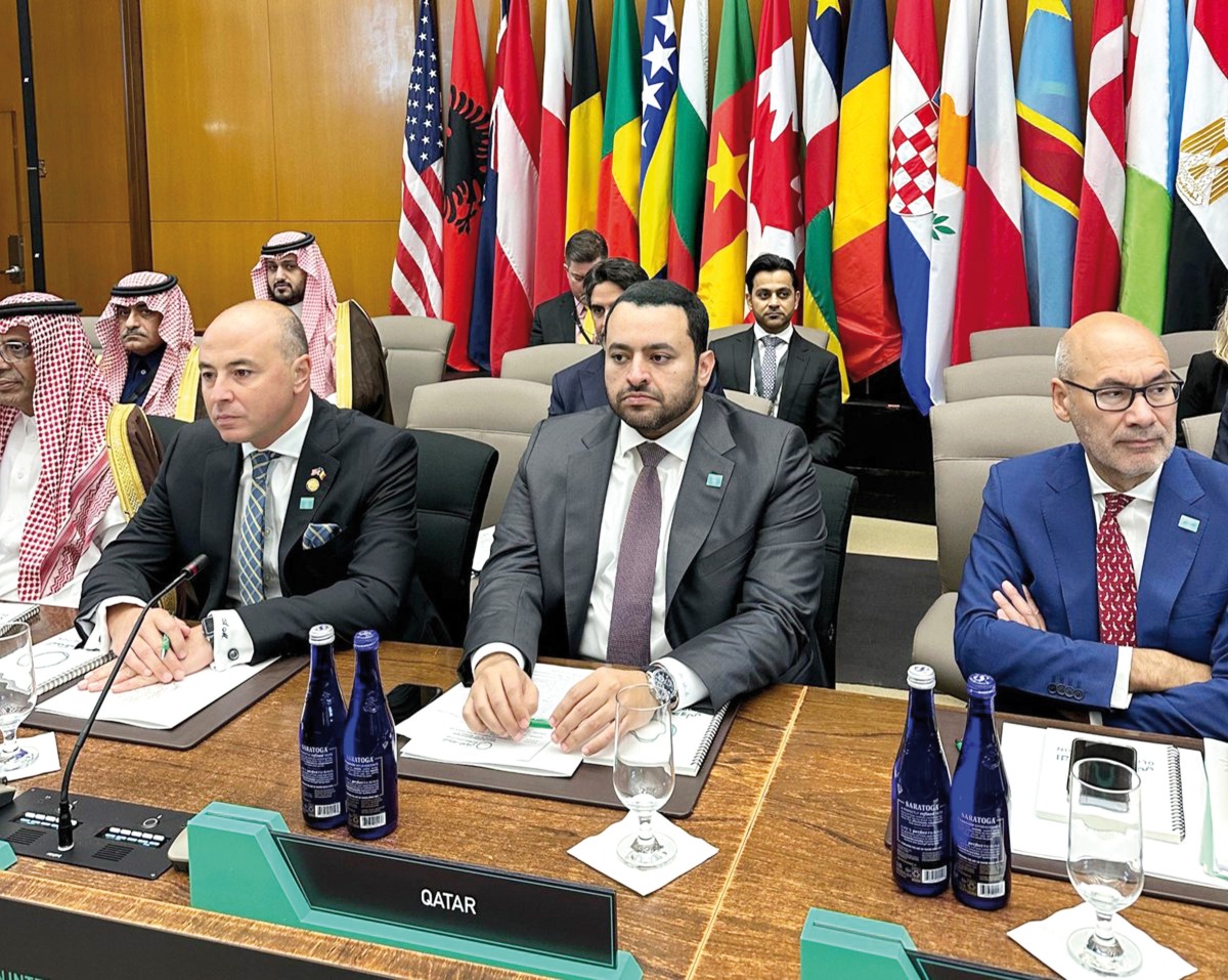 Minister of State at the Ministry of Foreign Affairs H E Dr. Mohammed bin Abdulaziz bin Saleh Al Khulaifi taking part in the meeting in Washington, DC.  