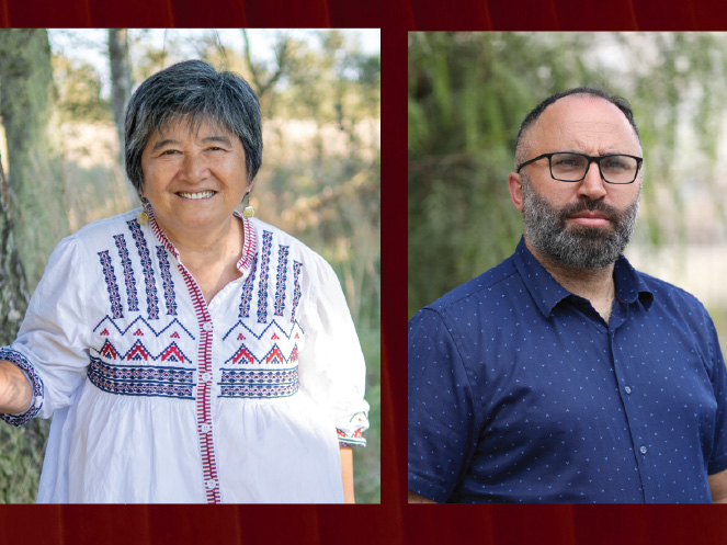 Joan Carling, a Filipina champion of indigenous rights, and Palestinian activist Issa Amro