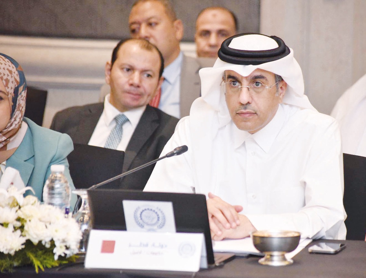 Minister of Labour H E Dr. Ali bin Smaikh Al Marri during the meeting.