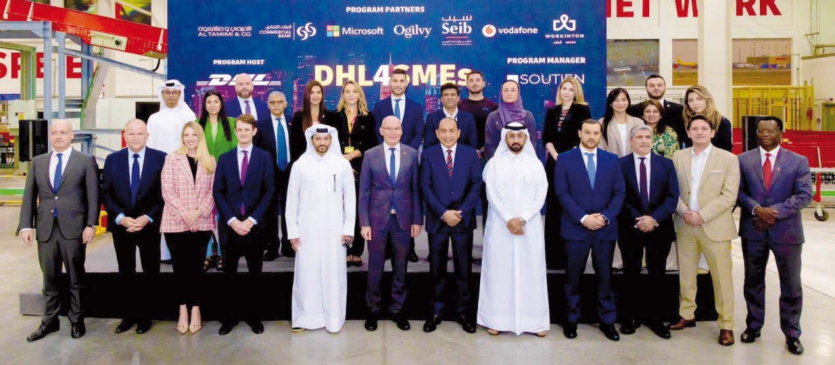 Officials during the launch of the DHL4SMEs event in Doha recently.