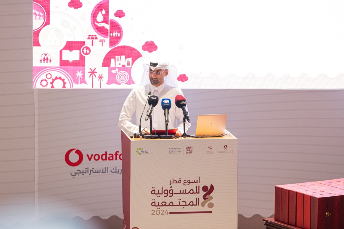 Vodafone Qatar Chief Human Resources Officer Khames Mohammed Al Naimi speaking during the event. 